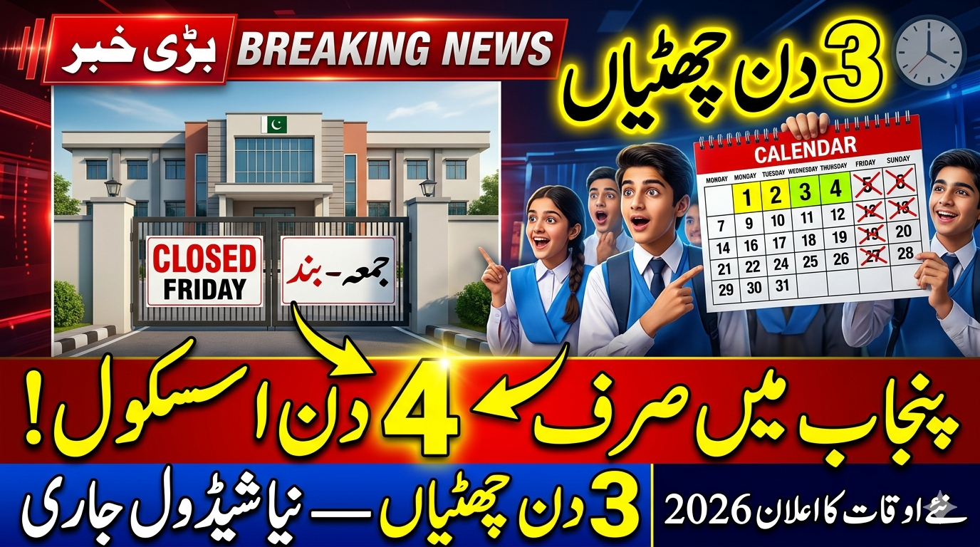 Punjab Announces 4-Day School Week